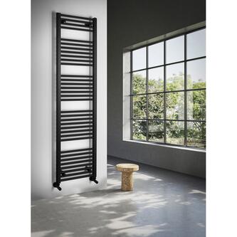 DIRECT Badheizkörper mit seitlichem Anschluss 450x1680mm, 700W,Schwarz matt