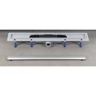 FLISE Bodenrinne mit Rost aus Edelstahl für Fliesen, L-810, DN50