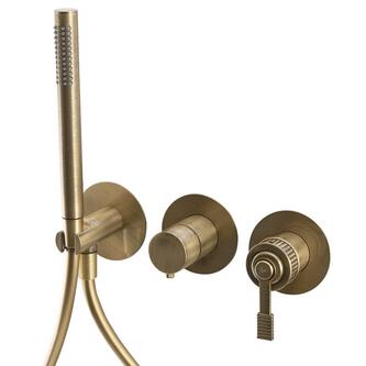 VERSI Unterputz-Duscharmatur/Wannenarmatur mit Handbrause, 2 Wege, bronze