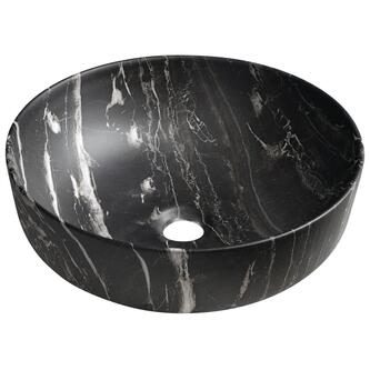 RONDEA Keramik-Waschtisch zum Aufsetzen Durch. 41cm, Carnico Marmor