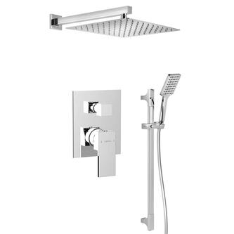 CUBEMIX Unterputz-Brausegarnitur mit Armatur, 2 Abgänge, Chrom