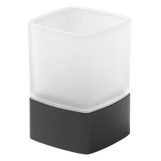 LOUNGE Stehender Glas, Milchglas, Schwarz matt