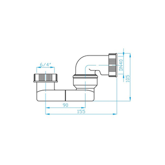 Siphon 6/4", DN40