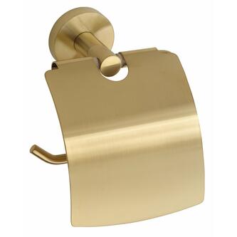 X-ROUND GOLD Toilettenpapierhalter mit Deckel, Gold matt
