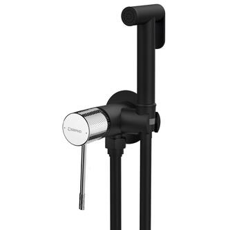 SOLARIS Unterputz-Bidetarmatur mit Brausestop, Rund, Schwarz matt/Chrom