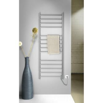 REDONDO Handtuchtrockner elektrisch, rund, 600x1500 mm, 130 W, polierter Edelstahl