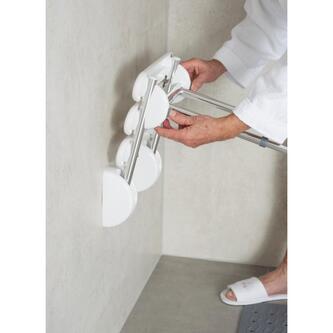 HANDICAP Duschklappsitz mit Stütze, 38x36cm, Weiß