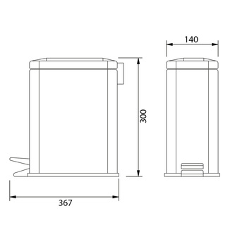 SIMPLE LINE Abfallbehälter 5l, Schwarz matt