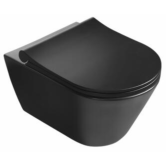 AVVA Slim WC Sitz mit Soft Close System, Schwarz matt