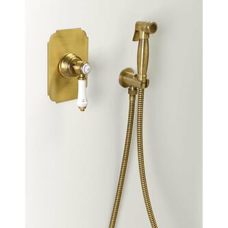 Bidetbrause, Retro-Stil, Schlauch und Brausehalter mit Duschanschluss, Bronze