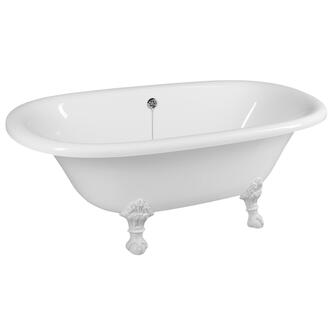 REGATA Freistehende Badewanne 175x85x61cm, Füße weiß, weiß
