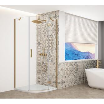 TRINITY GOLD MATT Duschabtrennung Viertelkreis 900x900mm, Klarglas, rechts
