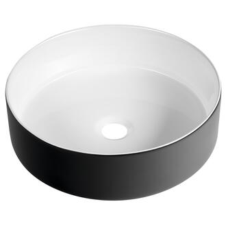 FIASTRA Keramik-Waschtisch 40cm, Schwarz matt/weiß