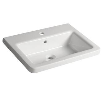 CITY Keramik-Waschbecken eckig 60x45cm, weiss