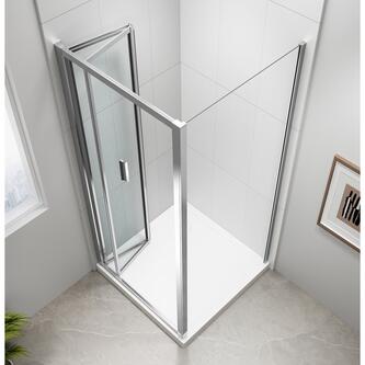 EASY LINE Duschkabine Quadrat 700x700mm, Falttüren, L/R Variante, Klarglas