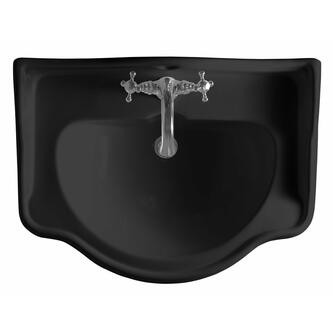 RETRO Keramik-Waschtisch 73x54cm, schwarz matt