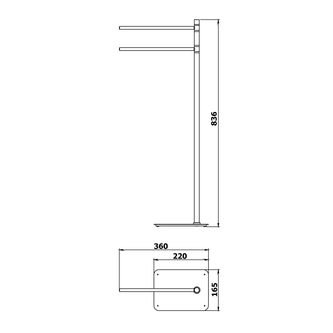 ARTU Ständer mit Handtuchhalter, eckig, Schwarz