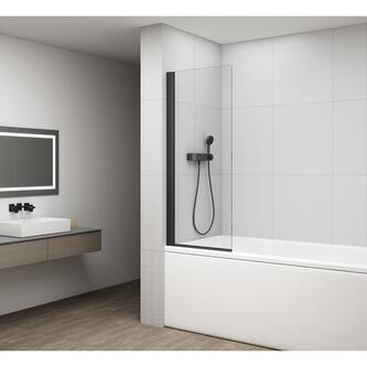 ROTA BLACK Duschabtrennung 650mm, Klarglas