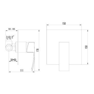 GINKO Unterputz-Duscharmatur, 1 Weg, schwarz matt