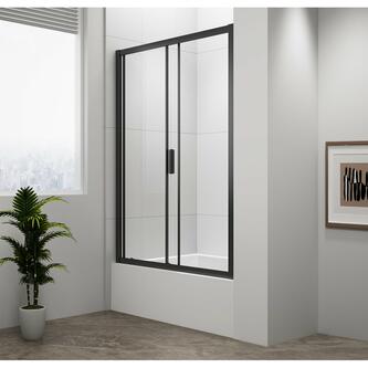 DEEP BLACK Duschtür 1200x1650mm, Klarglas