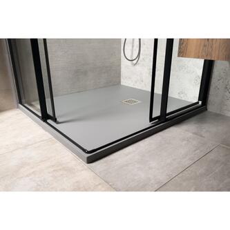 TRENECA Gussmarmor-Duschwanne 150x90cm, grau matt