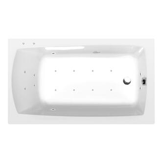 LILY Whirlpool-Badewanne, 120x70x39cm, Active Hydro-Air, Chrom