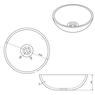 PRIORI Keramik-Waschtisch Durchmesser 41cm, braun