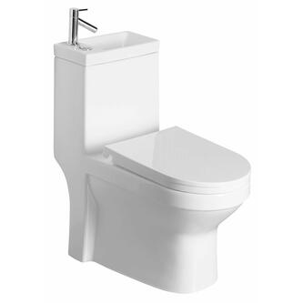 HYGIE  Kombi-WC mit Waschbecken, Spülkasten und WC-Sitz, waagerecht/senkrecht