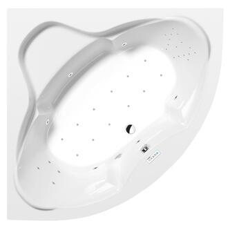 SIMONA Whirlpool-Badewanne, 140x140x44cm, Highline Hydro-Air, Chrom