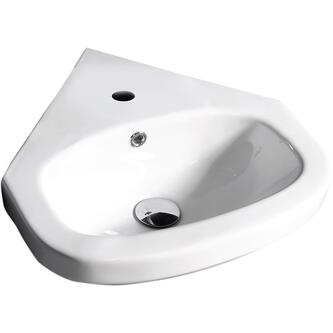 VITROYA Eck-Waschtisch, Keramik 46x46cm, weiss