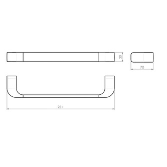 OUTLINE Handtuchhalter 250mm, schwarz matt