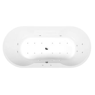 IO Whirlpool-Badewanne, 180x85x49cm, Active Hydro-Air, Chrom