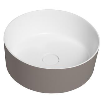 THIN Waschtisch für Arbeitsplatte Ø38 cm, Braun/Weiß matt