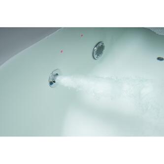CASCATA Whirlpool-Badewanne, 185x85x45cm, Kaskade Edelstahl, Attraction Hydro-Air, Chrom