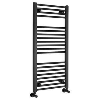 DIRECT Badheizkörper mit seitlichem Anschluss 450x960mm, 400W, Schwarz matt