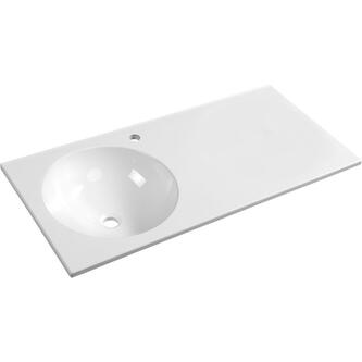 JUNO Gussmarmor-Waschtisch 100x47cm, weiß, links
