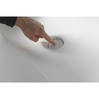 EMICO Doppelwaschtisch links, 220x50 cm, Kantenausführungen L, Rockstone weiß matt