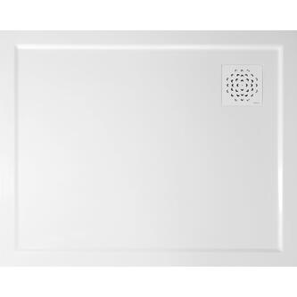 XENA Gussmarmor - Duschwanne, rechteckig 100x80cm, weiss