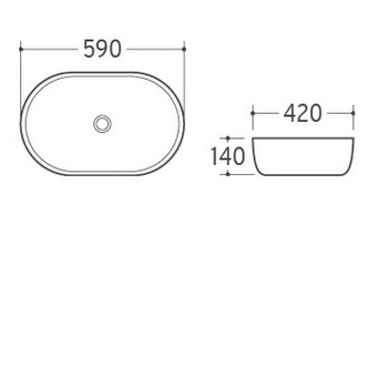 DALMA Keramik-Waschtisch 59x42 cm, marfil