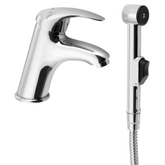 Waschtischarmatur mit WC-Handbrause, Chrom