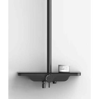 ARONA Duschsäule mit Armatur und Auslauf, schwarz matt
