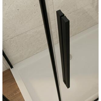 LUXOR BLACK Duschtür 1000mm, Klarglas