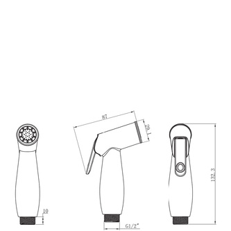 Bidetbrause rund, ABS/Chrom