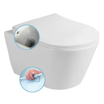 AVVA CLEANWASH Hänge-WC mit Bidetbrause, Rimless, 35,5x53cm, weiss