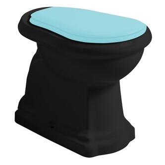 RETRO WC Becken 38,5x59cm, Abgang waagerecht, schwarz matt