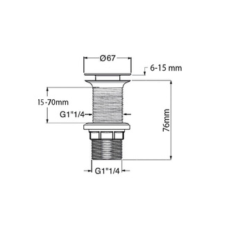 DALMA Ablaufgarnitur 5/4“ click-clack, Carrara