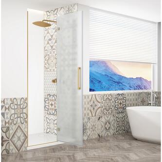 TRINITY GOLD MATT Duschtür für Nische 800 mm, Mattglas, rechts