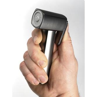 WC-Handbrause, eckig, gun metal