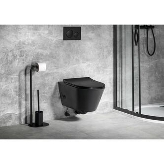 AVVA CLEANWASH Hänge-WC, mit Armatur und Bidetbrause, spülrandlos,35,5x53cm, schwarz matt