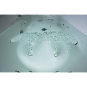 LILY Whirlpool-Badewanne, 170x70x39cm, Highline Hydro-Air, Chrom